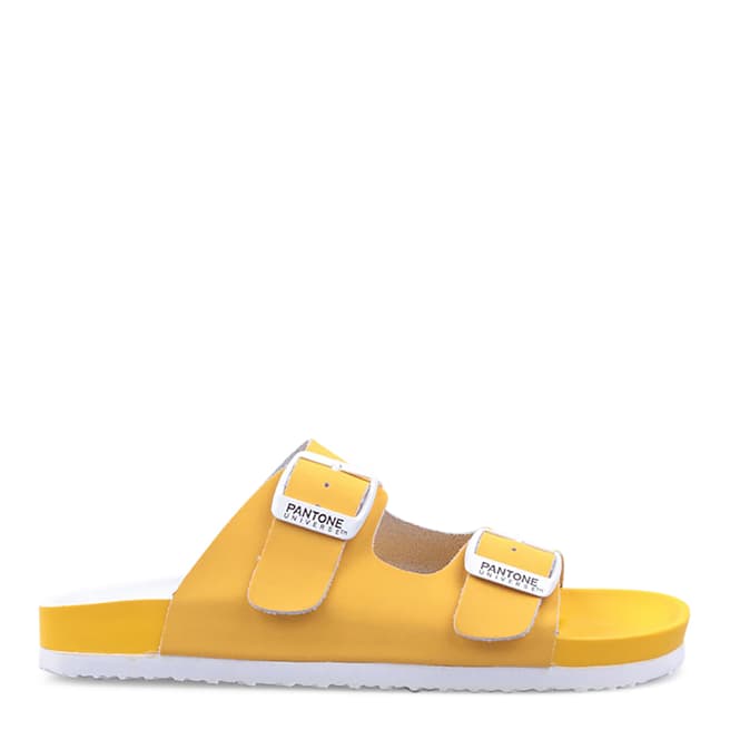 Pantone Womens Yellow Formentera Double Strap Sandals 