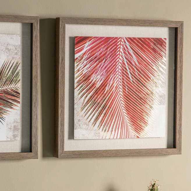 Gallery Living Red Palm Leaves II Framed Art 55x55cm