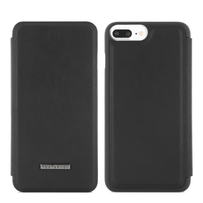 Ted Baker Black Leather Style Folio Men's iPhone 7 Plus Case