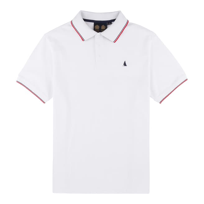 Musto Bright White Cotton Pique Miles Tipped Polo Shirt 