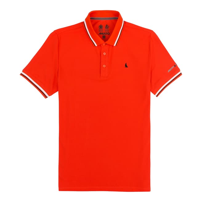 Musto Men's Fire Orange Evolution Pro Lite Short Sleeve Polo Shirt 