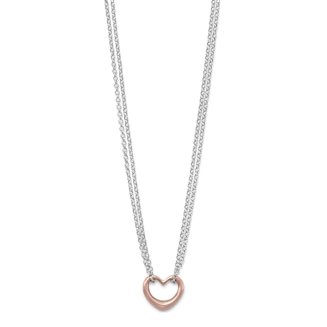 Chloe Collection by Liv Oliver Rose Gold/Silver Heart Necklace