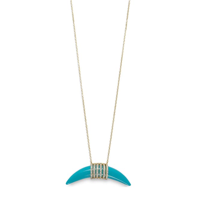 Liv Oliver Gold/Turquoise Horn Necklace