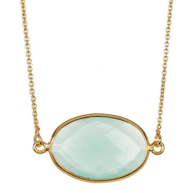 Liv Oliver Gold Sea Green Chalcedony Necklace