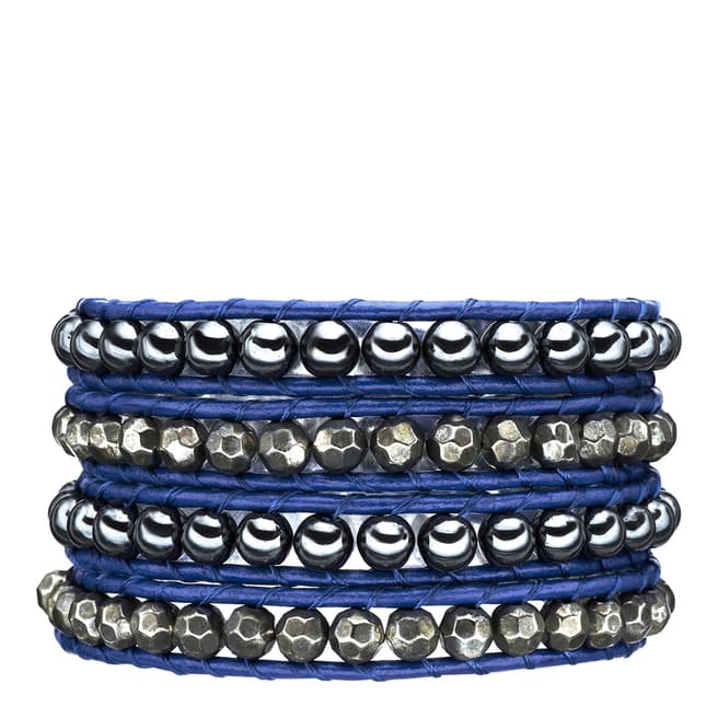 Highstreet Jewels Silver/Navy Wrap Bracelet