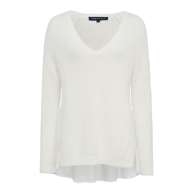 French Connection White Mozart Hybrid Knit
