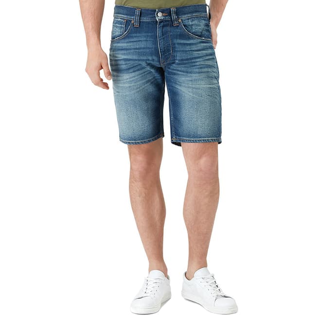 7 For All Mankind Mid Blue Clean Shorts