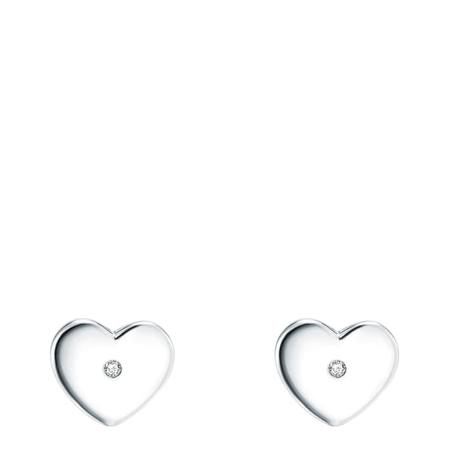 Tess Diamonds Heart Silver Earrings