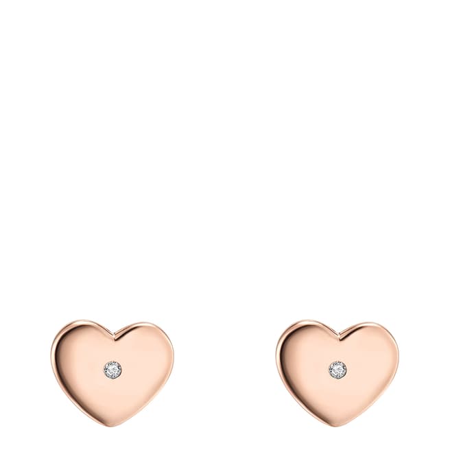 Tess Diamonds Heart Rose Gold Earrings