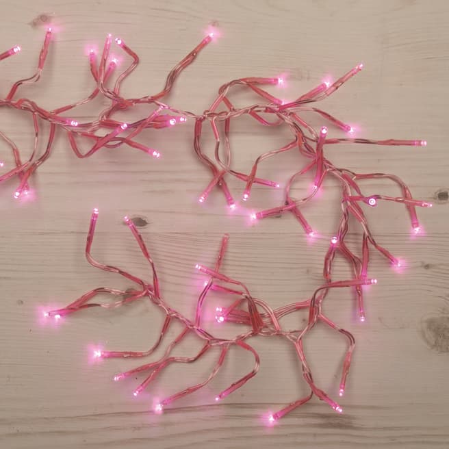 Festive Pink 280 LED Cluster Lights With Pink Cable 