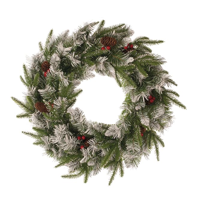 Festive Green/Multi Real Feel Wreath 60cm 