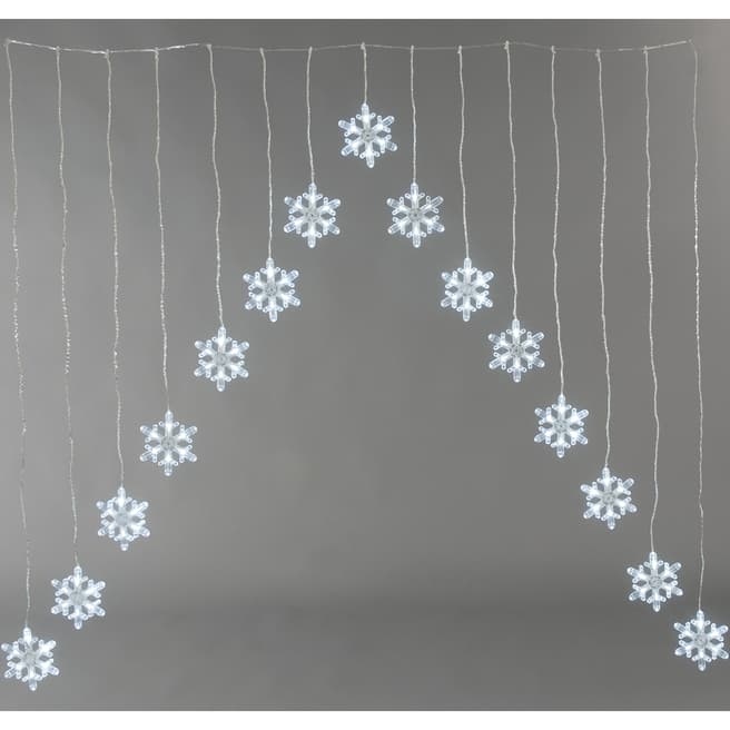 Festive White Inverted V Shape Window Curtain LED Lights 