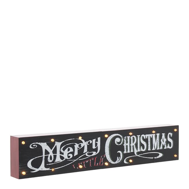 Festive Black Battery Operated LED Merry Christmas Sign 38cm 