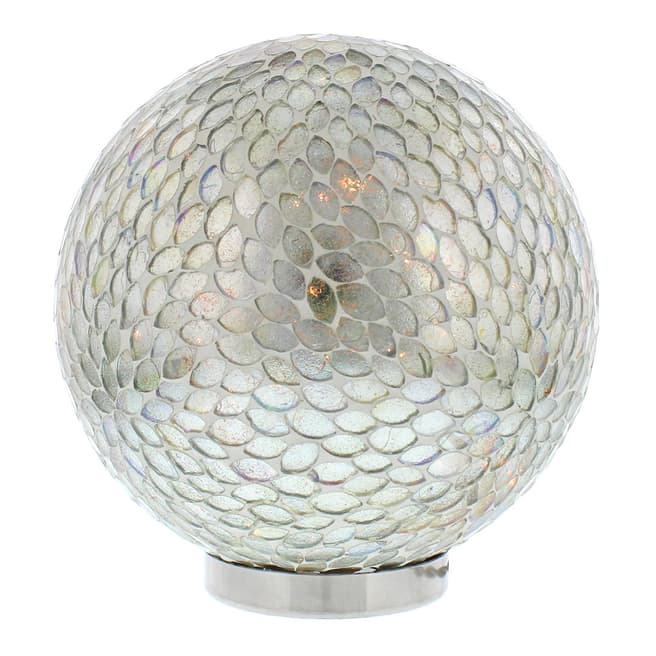 Festive Silver LED Crackle Effect Lit Ball 20cm 