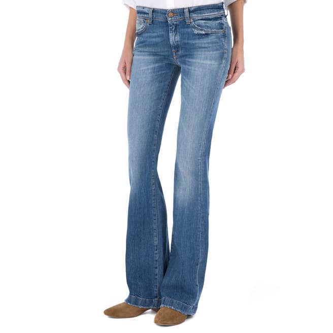 7 For All Mankind Blue Charlize Flared Bootcut Jeans