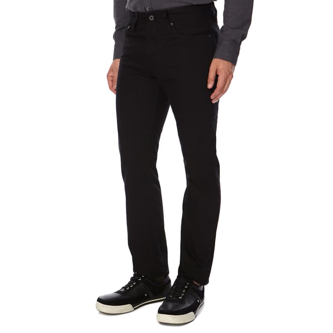 Superdry Black Cotton Straight Fit Officer Jeans