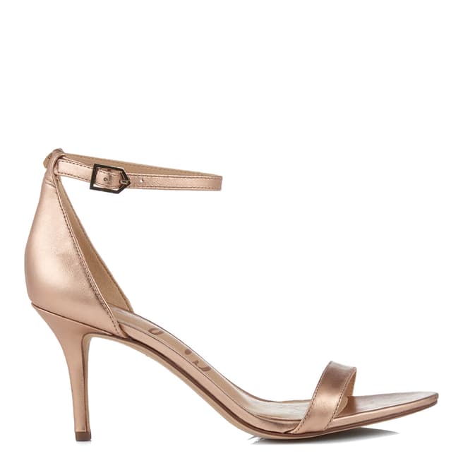 Sam Edelman Platinum Pink Leather Blend Patti Ankle Strap Heel Sandal 