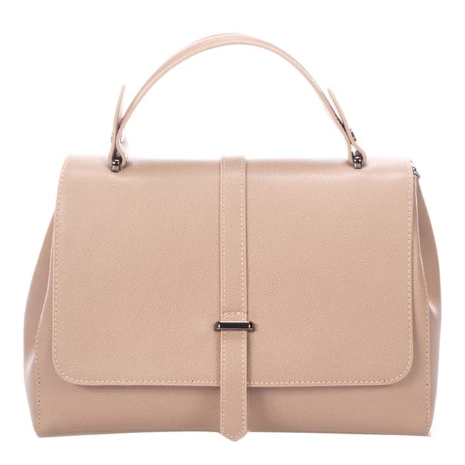 Giulia Massari Pink Top Handle Leather Bag