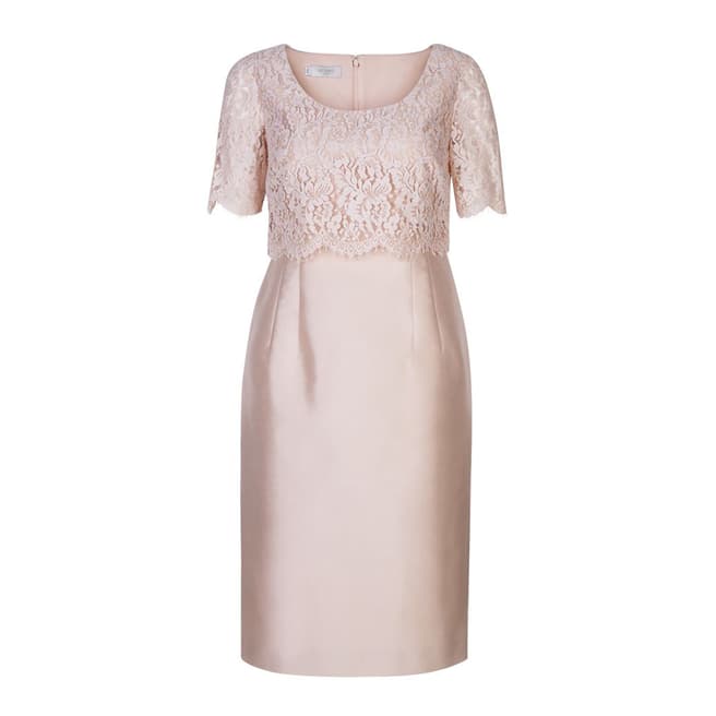 Hobbs London Pink Silk/Wool Blend Livia Dress