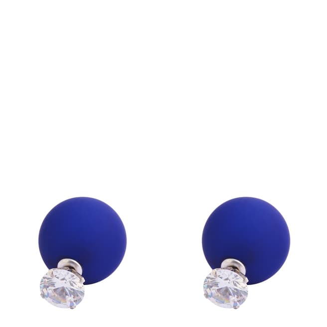Liv Oliver Turquoise And Pearl Silver Double Sided Earrings