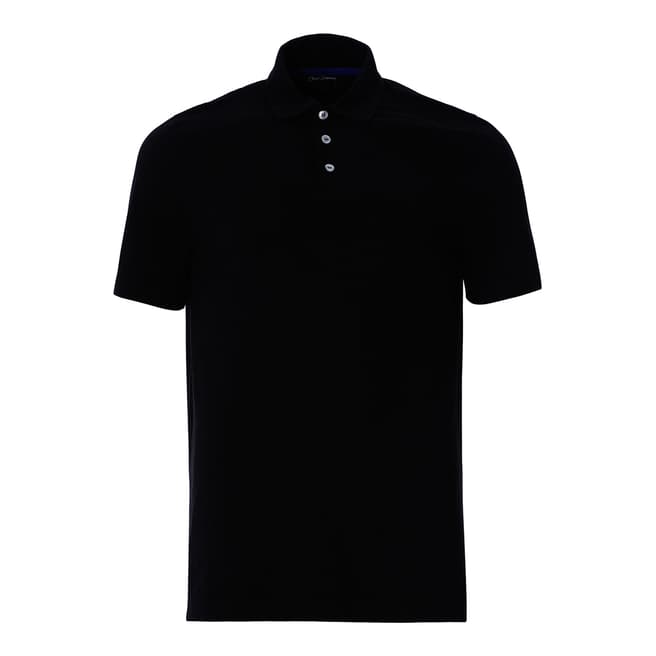 Oliver Sweeney Black Cotton Crewkerne Polo Tshirt