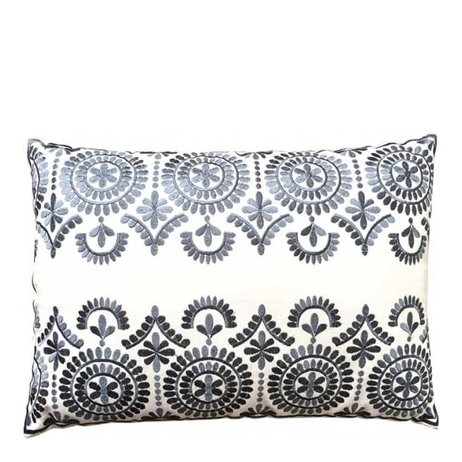 Bombay Duck Grey Safi Embroidered Cushion 35x50cm