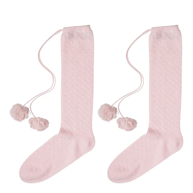  Pink Pom Pom Cashmere Socks