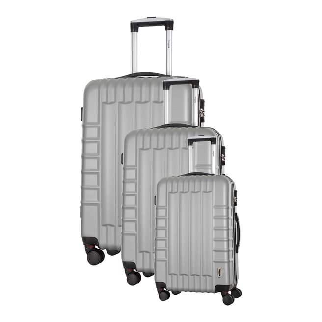 Renoma Set of 3 Grey Spinner Hunter Suitcases 50/60/70cm