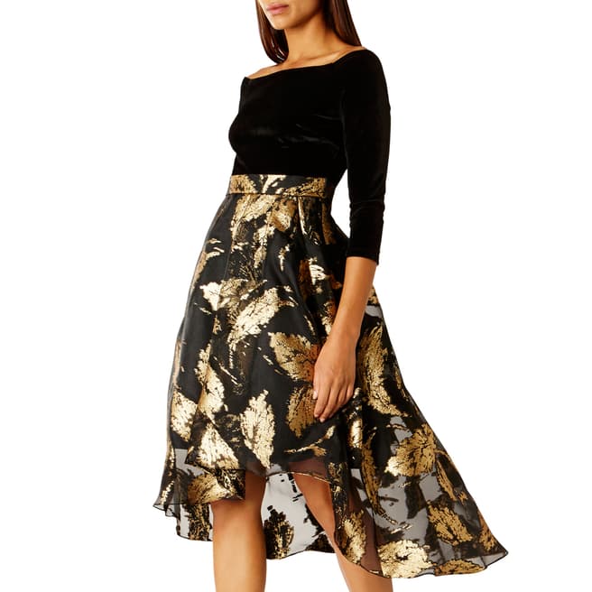 Coast Black Maneela Jacquard Dress