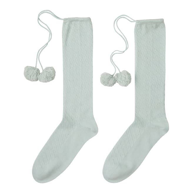  Mint Pom Pom Cashmere Socks
