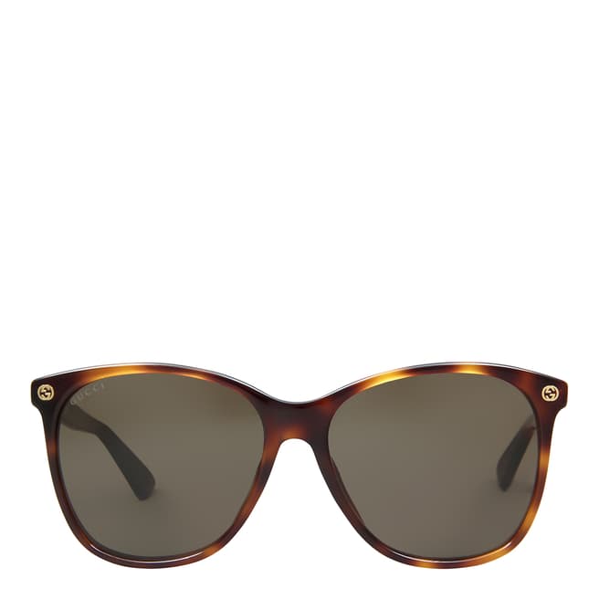 Gucci Women's Havana/Brown Sunglasses 58mm