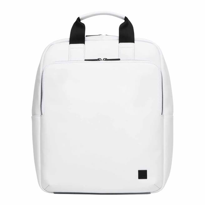 Knomo White Leather Dale Totepack 15Inch