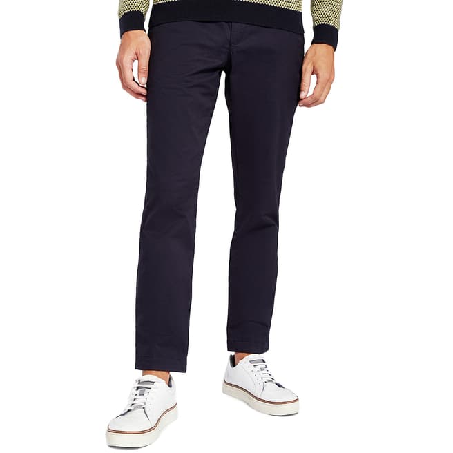 Ted Baker Dark Blue Canny Classic Fit Plain Chinos