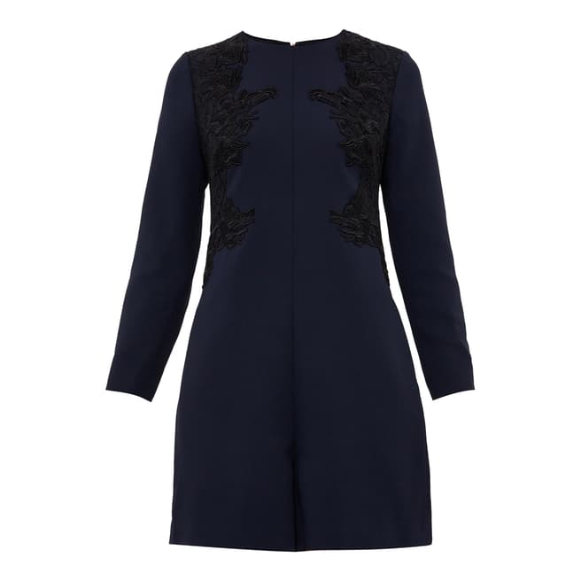 Ted Baker Navy Embroidered Playsuit