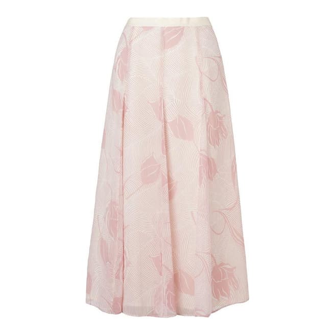 L K Bennett Pink Montez Fluid Midi Skirt