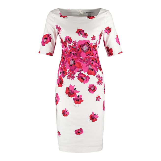 L K Bennett Pink/White Lasana Printed Dress