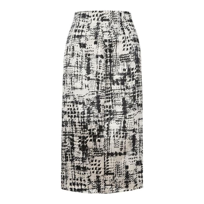 L K Bennett Black/Cream Safari Jacquard Skirt