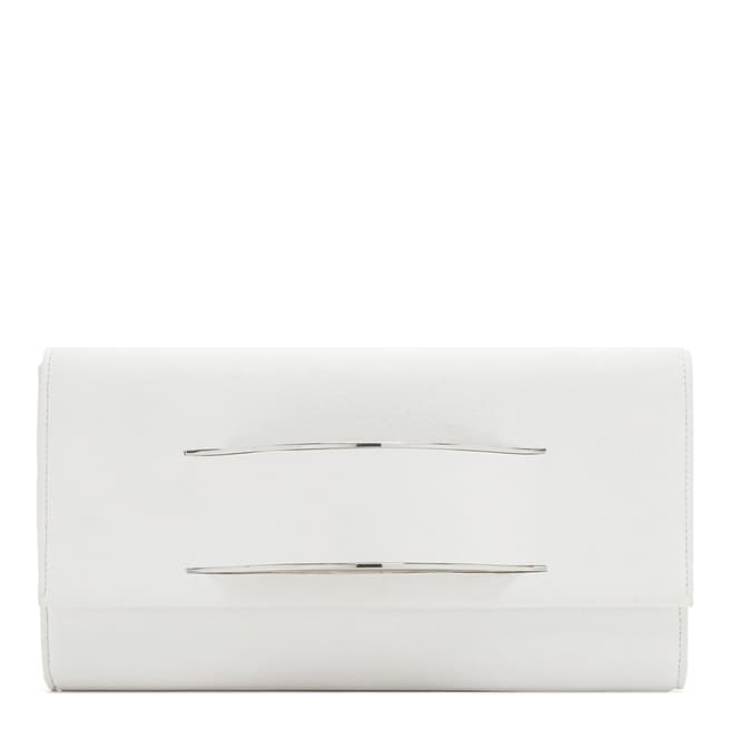 DKNY White Leather Runway Curved Clutch