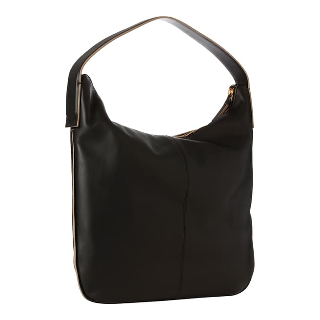 DKNY Black Leather Greenwich Hobo Bag