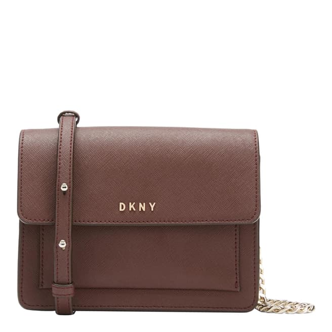 DKNY Burgundy Bryant Park Leather Mini Cross Body Bag