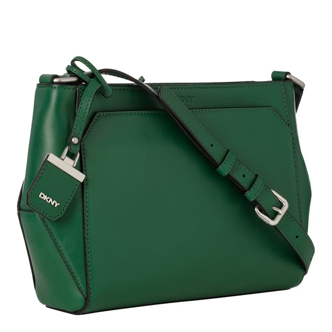 DKNY Green Leather Front Pocket Crossbody Bag