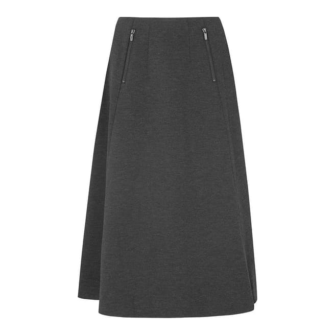 L K Bennett Charcoal Solene Flared Skirt