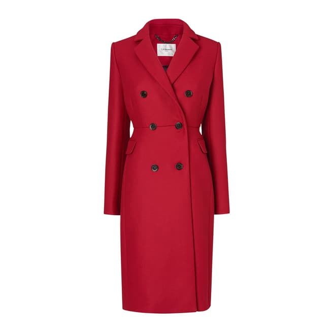 L K Bennett Red Caleste Wool Blend Coat