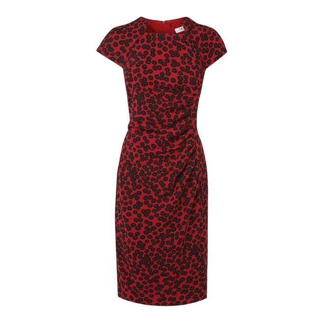 L K Bennett Red Marin Printed Dress