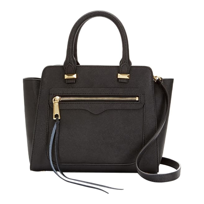 Rebecca Minkoff Black Saffiano Leather Mini Avery Tote Bag