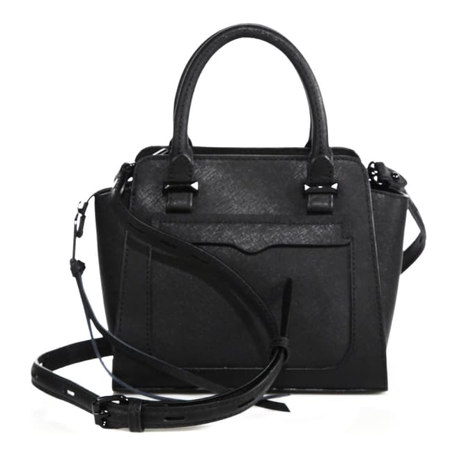 Rebecca Minkoff Black Leather Avery Micro Crossbody Bag