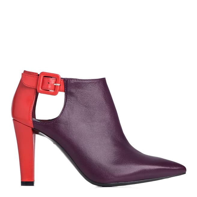 L K Bennett Burgundy/Red Scarlet Leather Ankle Boots