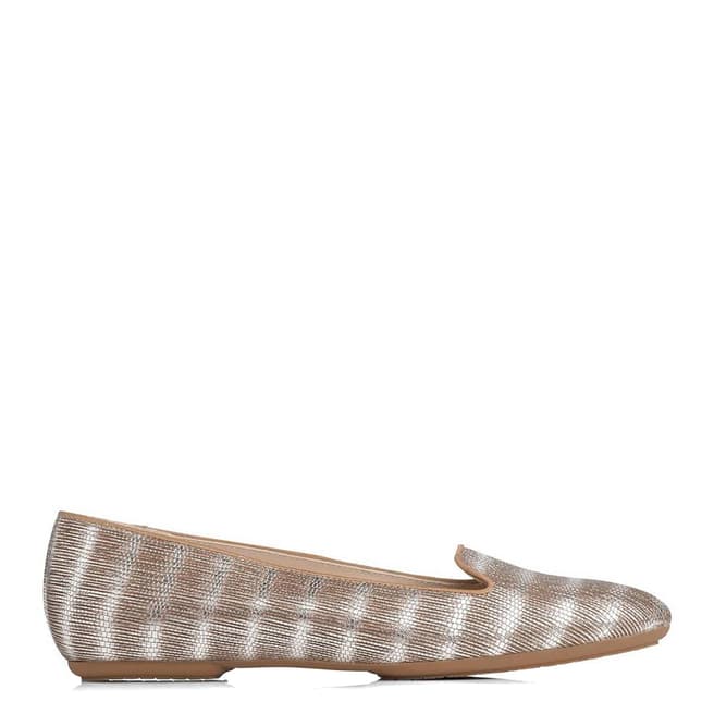 L K Bennett Silver Amy Striped Tejus Effect Loafers