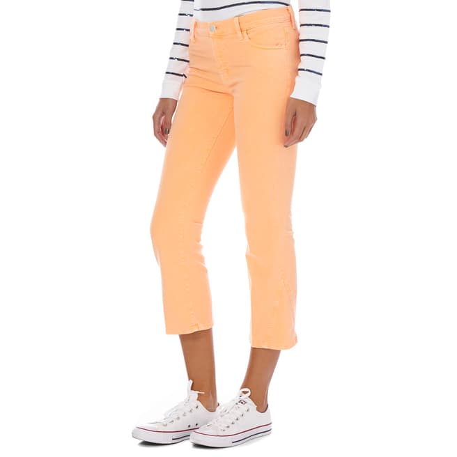 J Brand Orange Denim Mid Rise Selena Crop Boot Cut Jeans