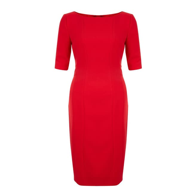 Hobbs London Red Megan Fitted Dress